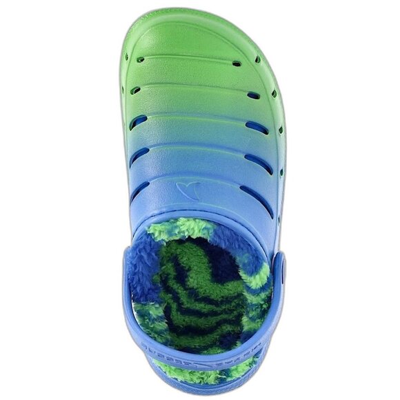 Rugged Shark FLEECE LINED Clogs TODDLER BOY SIZE 8 Blue And Green Sandals NEW - Picture 1 of 5